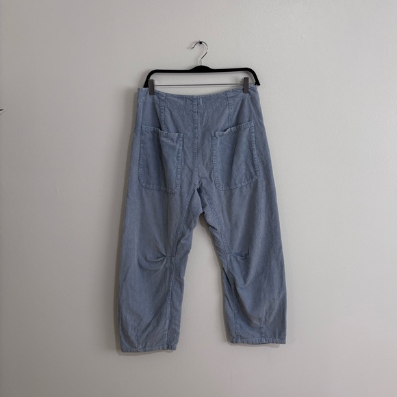 We The Free Good Luck Mid-Rise Barrel Jeans Light Blue Corduroy Button Fly 28 - Picture 5 of 5